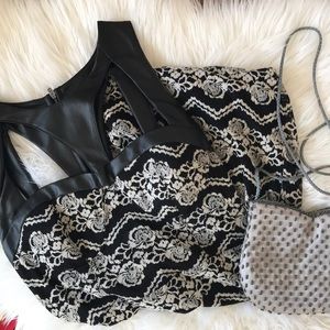 NWT Pleather & Lace Detailed Sexy Dress 👗
